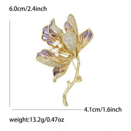 Light luxury lotus water diamond brooch, Japanese and Korean lotus leaf plant and flower accessories, ladies' elegant brooch, suit corsage Light luxury lotus water diamond brooch, Japanese and Korean lotus leaf plant and flower accessories, ladies' elegant brooch, suit corsage